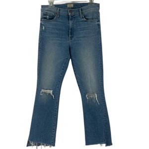 MOTHER the insider Crop Step Fray blue denim jeans women’s 31